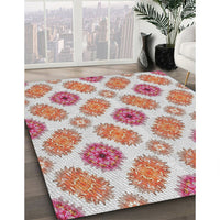 Patterned Cherry Red Novelty Rug, pat1335