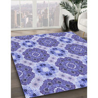 Patterned Slate Blue Rug, pat1336blu