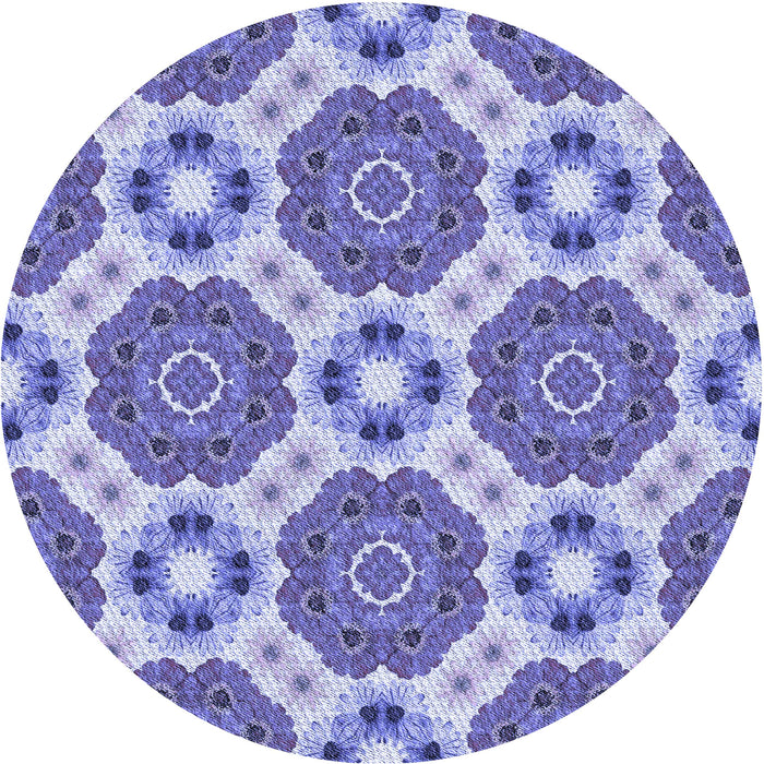 Square Patterned Slate Blue Rug, pat1336blu