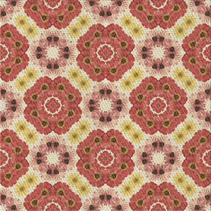 Round Patterned Red Rug, pat1336brn