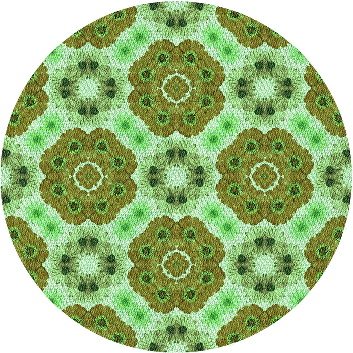 Square Patterned Green Rug, pat1336grn