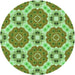 Square Patterned Green Rug, pat1336grn