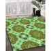 Machine Washable Transitional Green Rug in a Family Room, wshpat1336grn