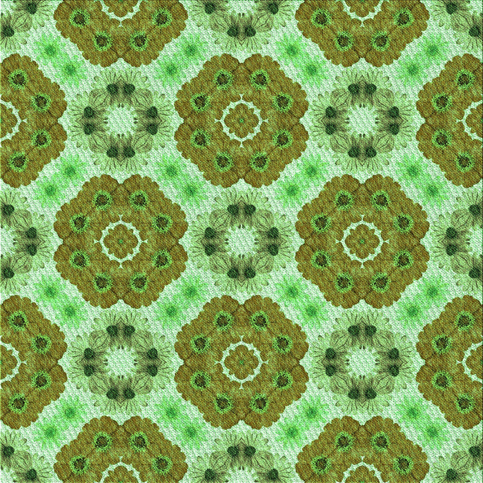 Round Patterned Green Rug, pat1336grn