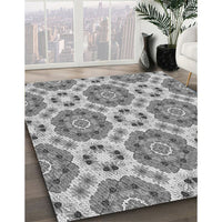 Patterned Smokey Gray Rug, pat1336gry