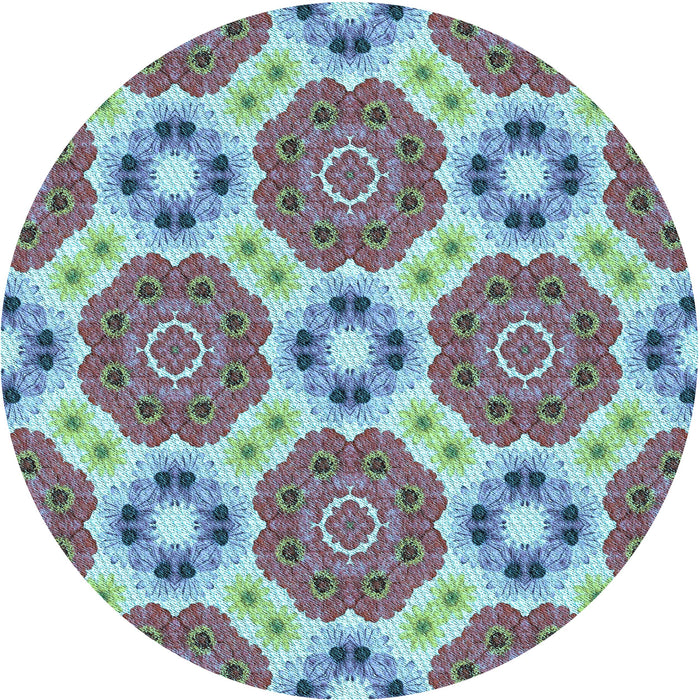 Square Patterned Tiffany Blue Rug, pat1336lblu