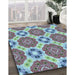 Machine Washable Transitional Tiffany Blue Rug in a Family Room, wshpat1336lblu