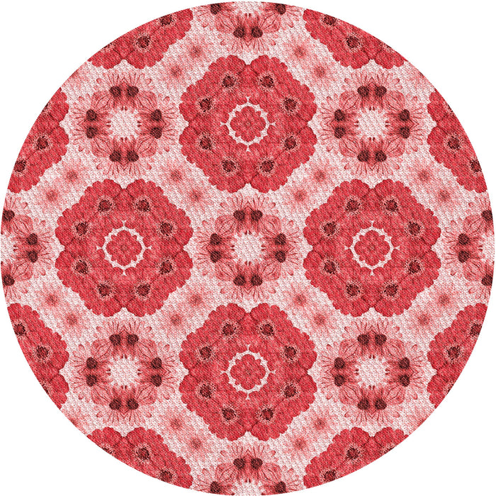 Square Patterned Light Coral Pink Rug, pat1336rd
