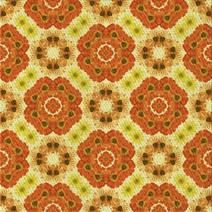 Round Patterned Orange Red Orange Rug, pat1336yw