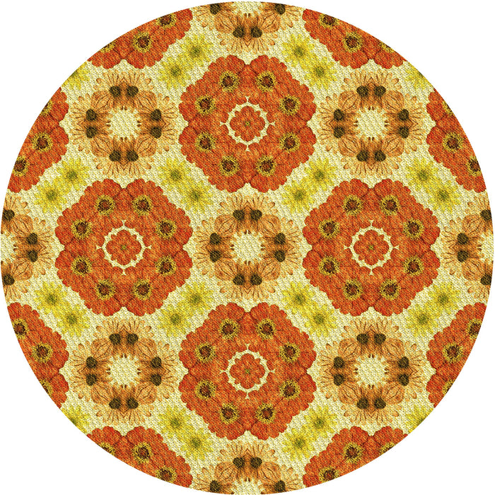 Square Machine Washable Transitional Orange Red Orange Rug in a Living Room, wshpat1336yw