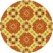 Square Patterned Orange Red Orange Rug, pat1336yw