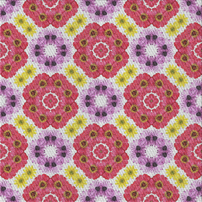 Square Patterned Bright Maroon Red Novelty Rug, pat1336