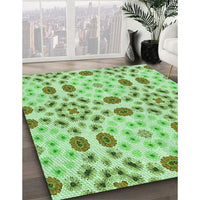 Patterned Jade Green Rug, pat1337grn