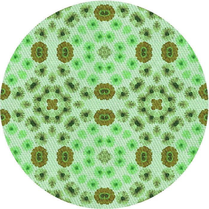 Square Machine Washable Transitional Jade Green Rug in a Living Room, wshpat1337grn