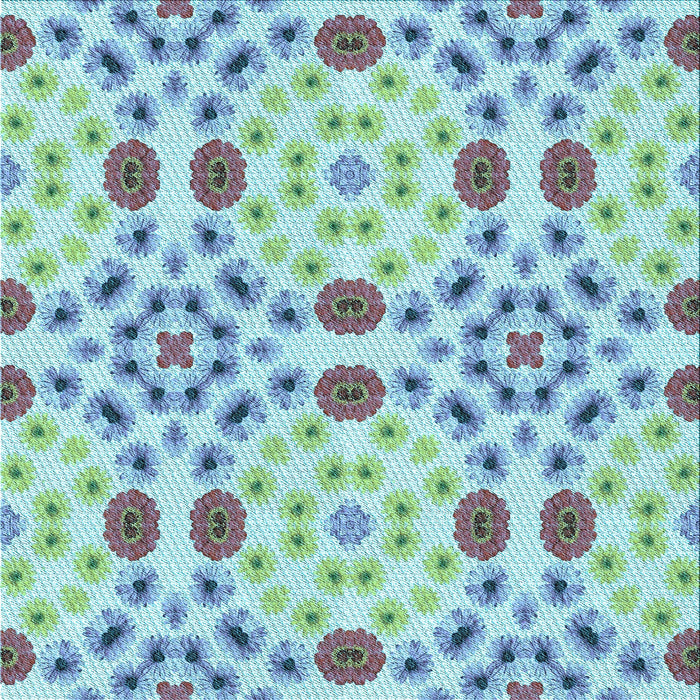 Round Patterned Aquamarine Green Rug, pat1337lblu