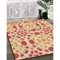 Patterned Bright Orange Rug, pat1337org