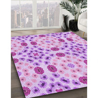 Patterned Blossom Pink Rug, pat1337pur