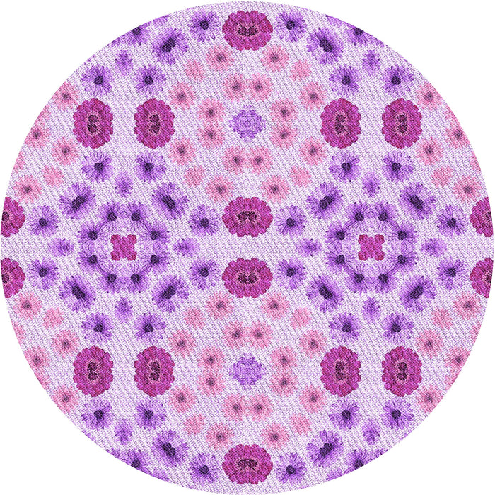 Square Machine Washable Transitional Blossom Pink Rug in a Living Room, wshpat1337pur