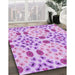 Patterned Blossom Pink Rug in Family Room, pat1337pur