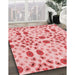 Machine Washable Transitional Red Rug in a Family Room, wshpat1337rd