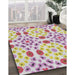 Patterned Tulip Pink Novelty Rug in Family Room, pat1337