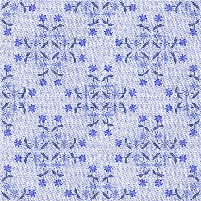Round Patterned Lavender Blue Rug, pat1338blu