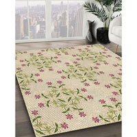 Patterned Golden Blonde Gold Rug, pat1338brn