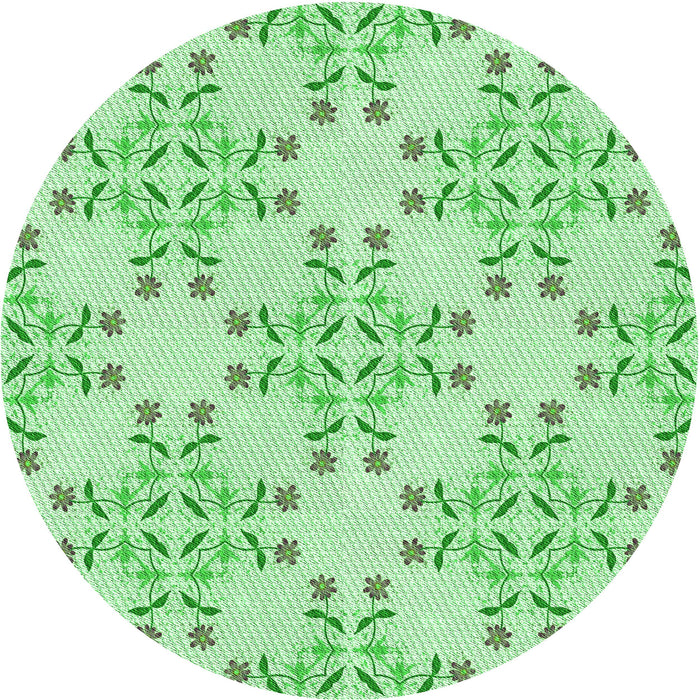 Square Patterned Green Rug, pat1338grn