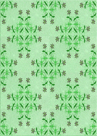 Machine Washable Transitional Green Rug, wshpat1338grn