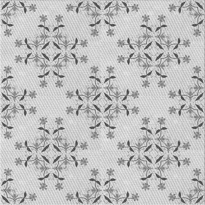 Round Patterned Platinum Gray Rug, pat1338gry