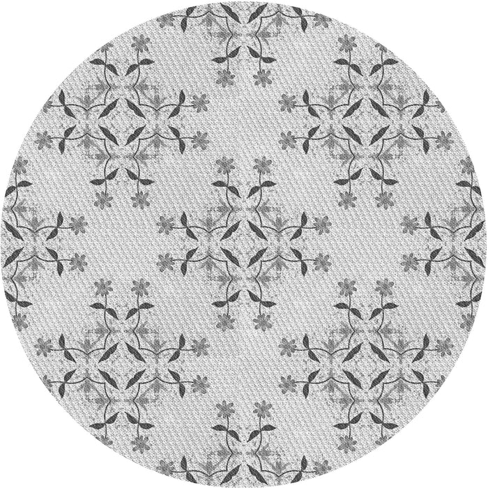 Square Patterned Platinum Gray Rug, pat1338gry