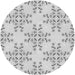 Square Patterned Platinum Gray Rug, pat1338gry