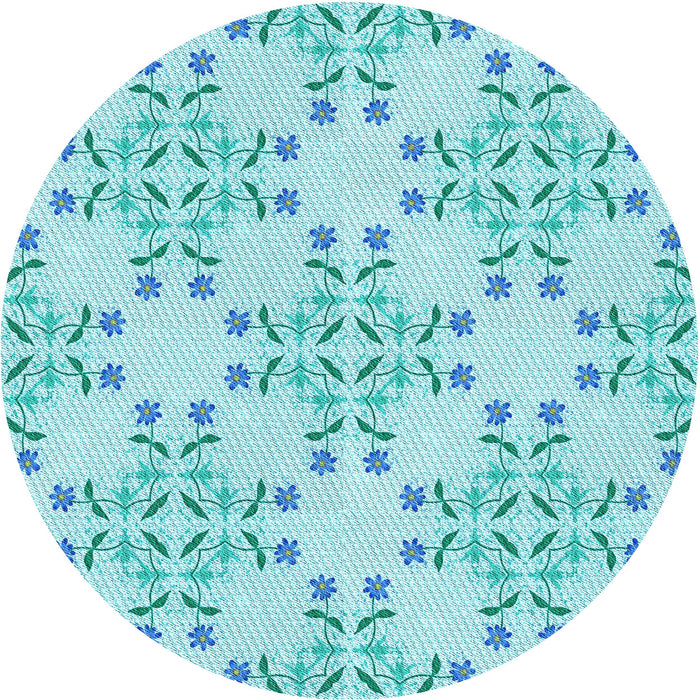 Square Patterned Blue Rug, pat1338lblu