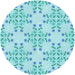 Square Patterned Blue Rug, pat1338lblu