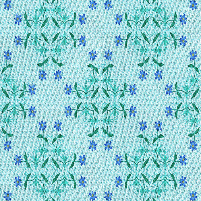 Machine Washable Transitional Blue Rug, wshpat1338lblu