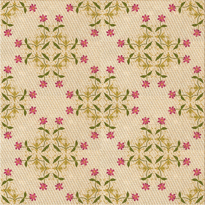 Round Patterned Golden Blonde Gold Rug, pat1338org