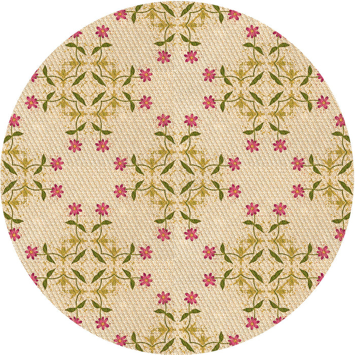 Square Patterned Golden Blonde Gold Rug, pat1338org