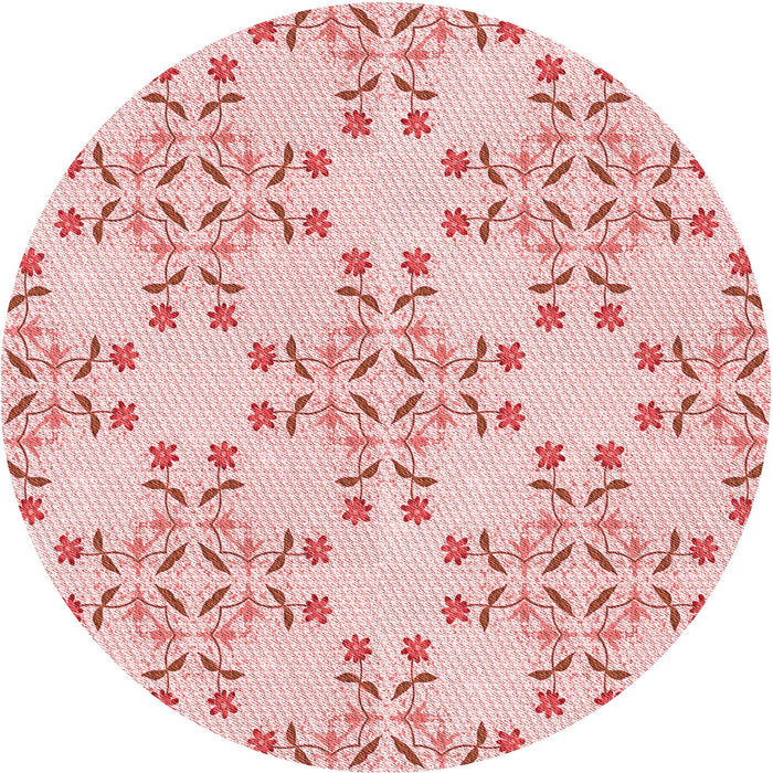 Square Patterned Light Rose Pink Rug, pat1338rd