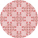 Square Patterned Light Rose Pink Rug, pat1338rd