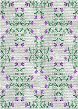 Patterned Light Rose Green Novelty Rug, pat1338