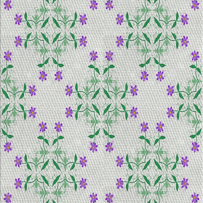 Patterned Light Rose Green Novelty Rug, pat1338