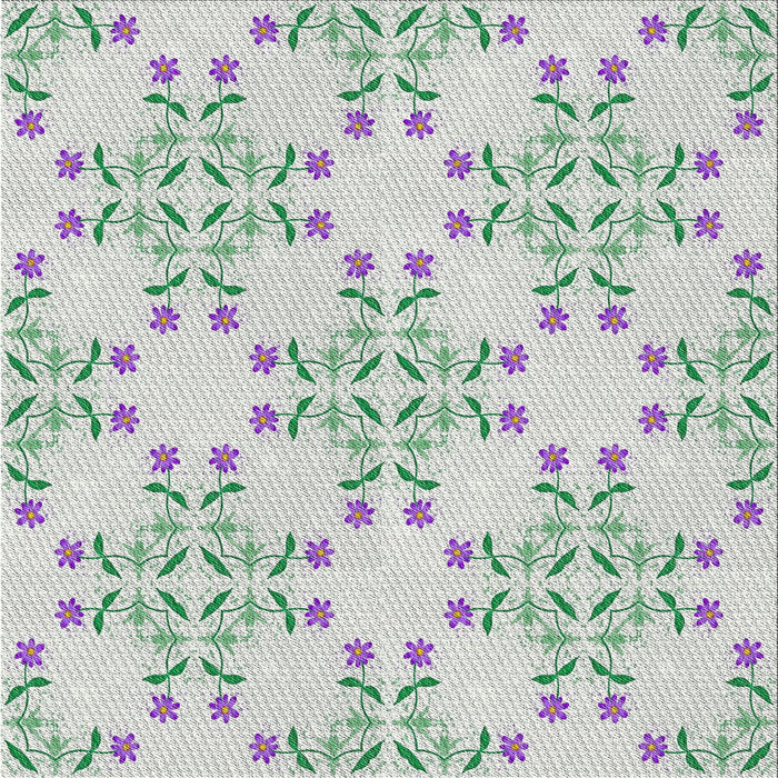 Square Patterned Light Rose Green Novelty Rug, pat1338