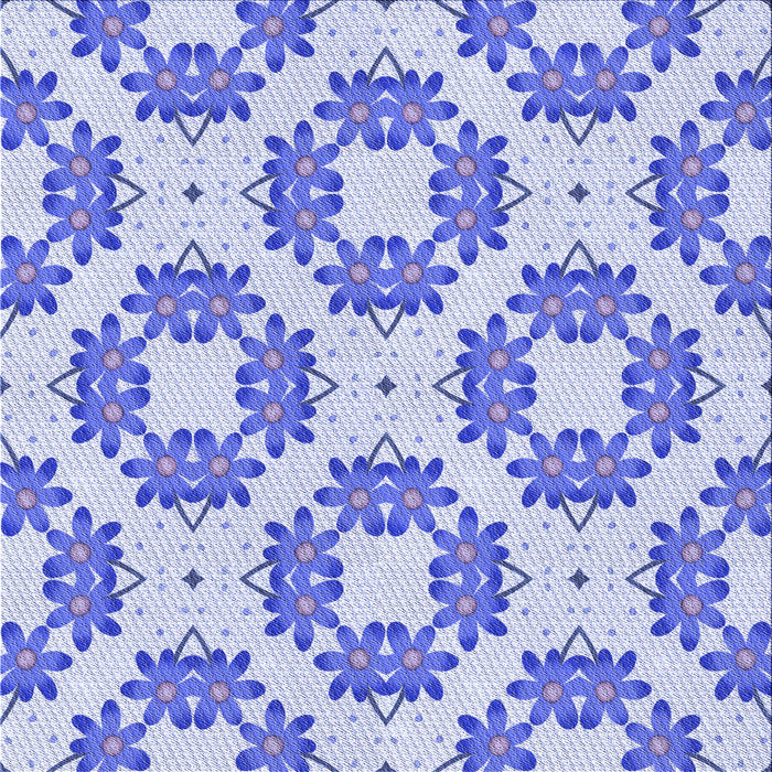 Round Patterned Blue Rug, pat1339blu