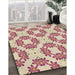 Patterned Khaki Gold Rug in Family Room, pat1339brn