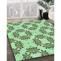 Patterned Light Green Rug, pat1339grn