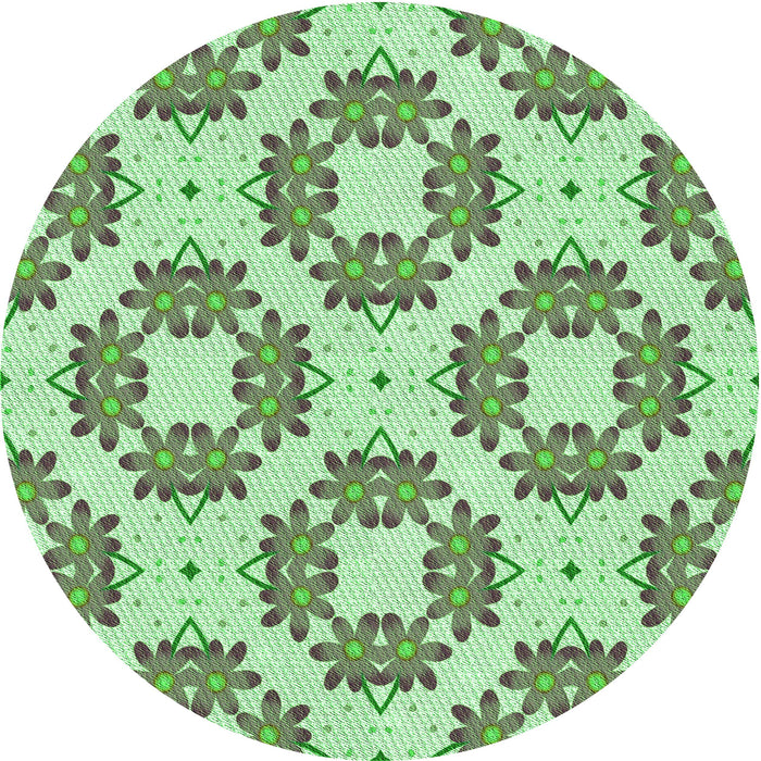 Square Patterned Light Green Rug, pat1339grn
