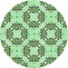 Square Patterned Light Green Rug, pat1339grn