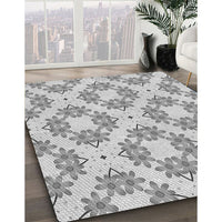 Patterned Gunmetal Gray Rug, pat1339gry