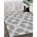 Patterned Gunmetal Gray Rug in Family Room, pat1339gry