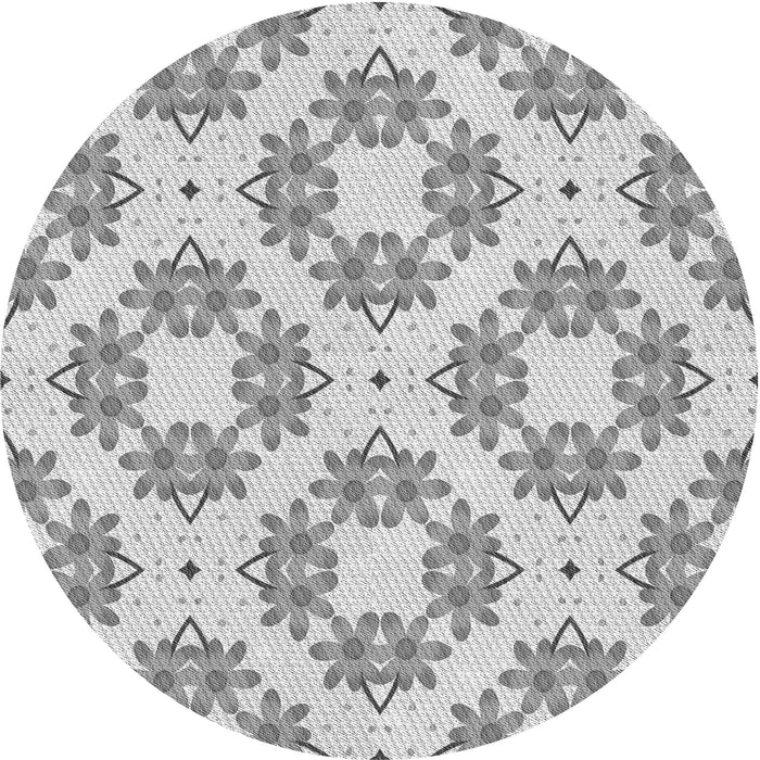 Square Patterned Gunmetal Gray Rug, pat1339gry